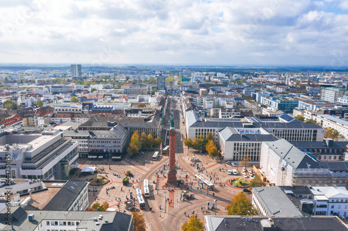 Obraz na płótnie Summer cityscape of Darmstadt, Germany w salonie