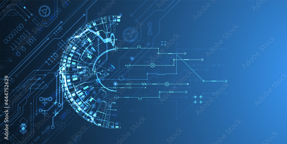 Obraz premium Abstract background on technological and scientific topics. Various techno details. Vector.