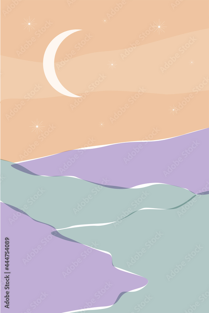 Minimalist Boho Landscape Poster Template