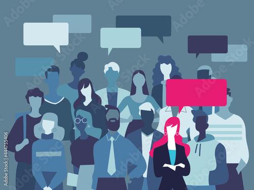 Gruppo di giovani uomini e donne che discutano le loro opinioni