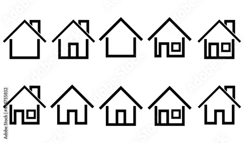 set of house icon vector illustration