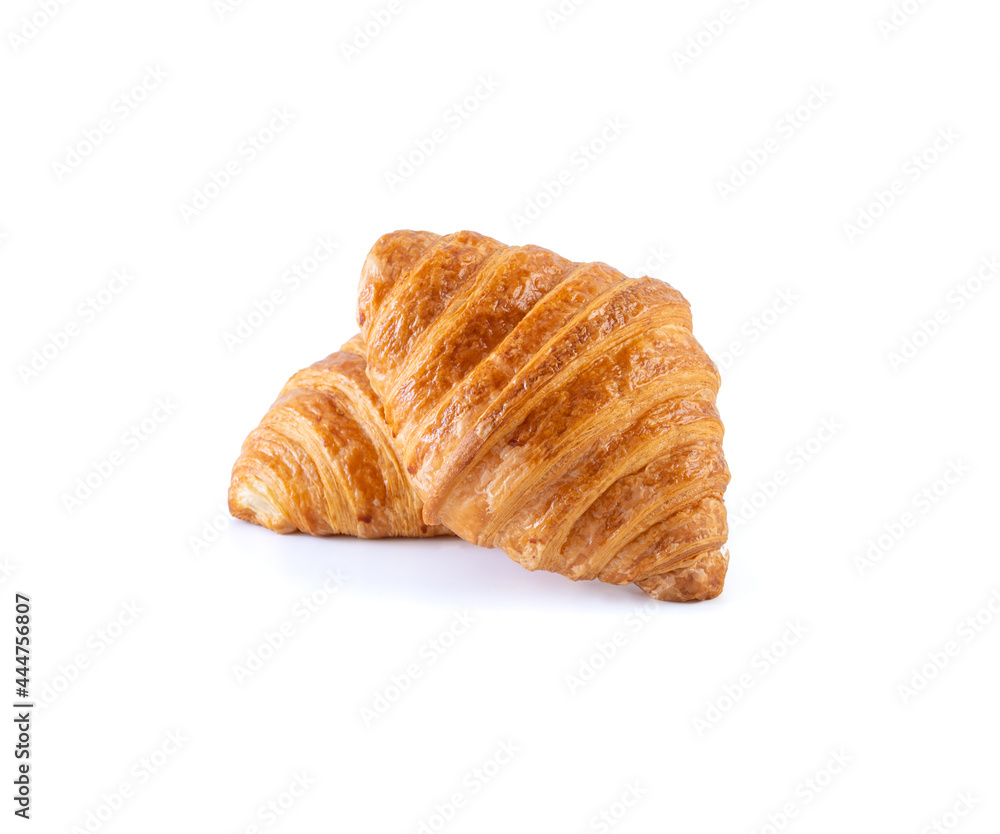Fresh croissants on a white background. Croissants isolated. French breakfast