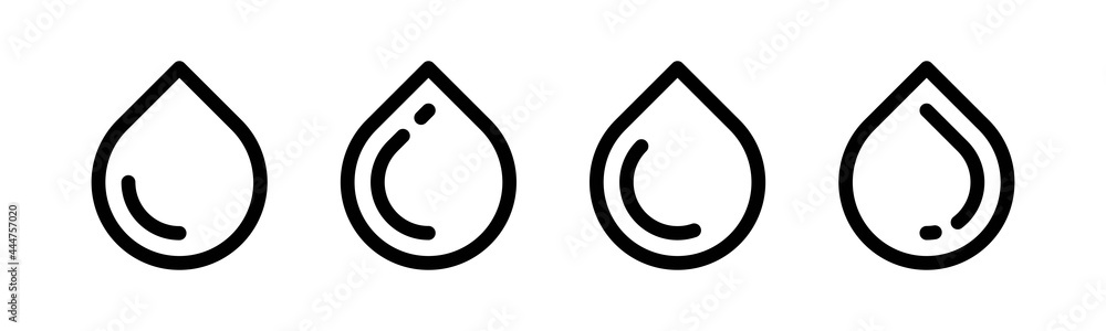 Vector graphic of water drop icon collection Vector graphic of water drop icon collection