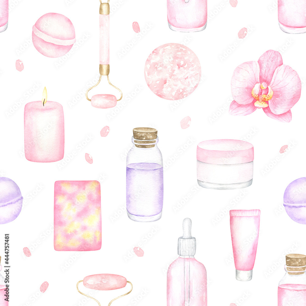 Watercolor Spa Seamless Pattern Watercolor Spa Seamless Pattern