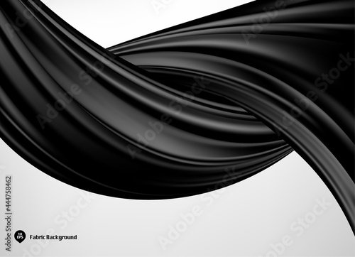 Abstract vector flying wave silk or satin fabric on white background for grand opening ceremony or other occasion