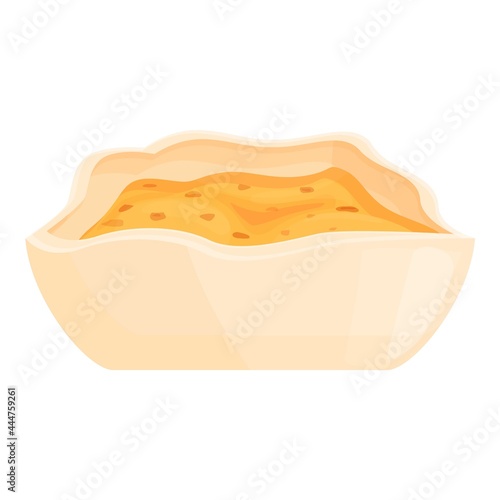 French lasagne icon cartoon vector. Chicken food. Dinner plate lasagne