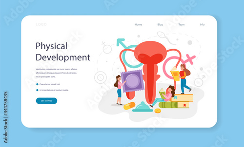 Sexual education web banner or landing page. Sexual health lesson