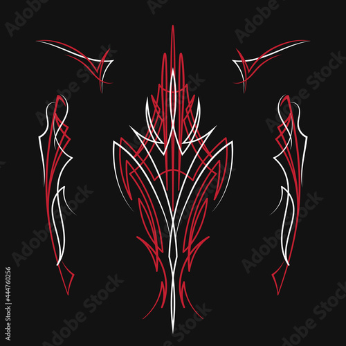 Pinstriping motorcycle and car design hand drawn vector