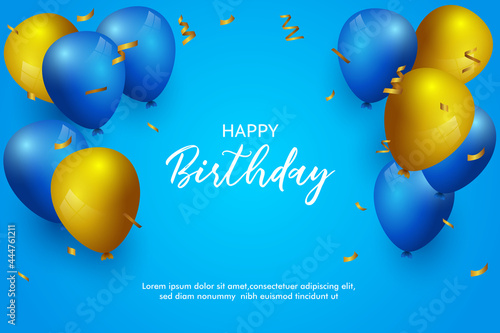 Happy birthday. beautiful birthday background banner and greeting with balloons.