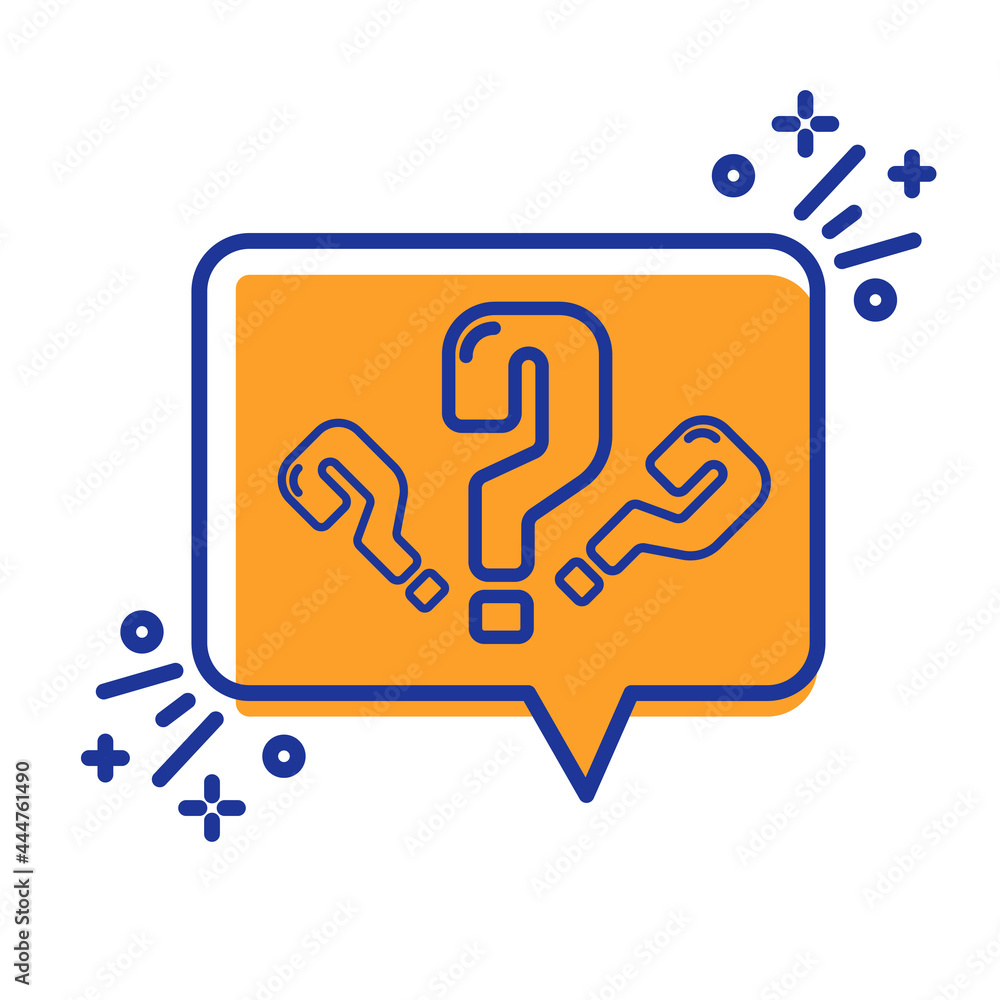 Question bubbles line icon, Ask help sign, Faq questionnaire symbol Line style question bubbles icon. Line art concept vector illustration Question bubbles line icon, Ask help sign, Faq questionnaire symbol Line style question bubbles icon. Line art concept vector illustration