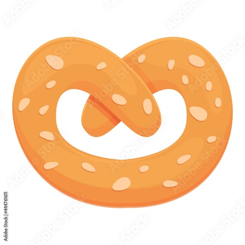 German pretzel icon cartoon vector. Bretzel food. Soft pretzel oktoberfest