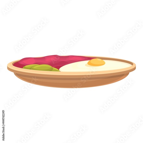 Fried egg icon cartoon vector. Breakfast yolk. Fried egg omelette