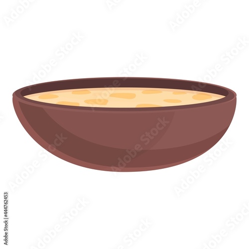 Cheese soup icon cartoon vector. Cream broth plate. Chicken bowl