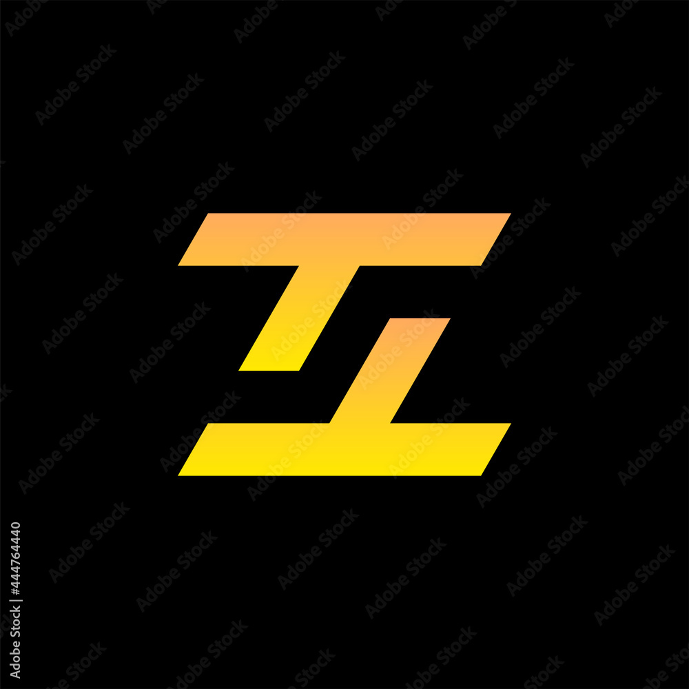 Letter T T Logo Design Vector Illustration isolated on black background