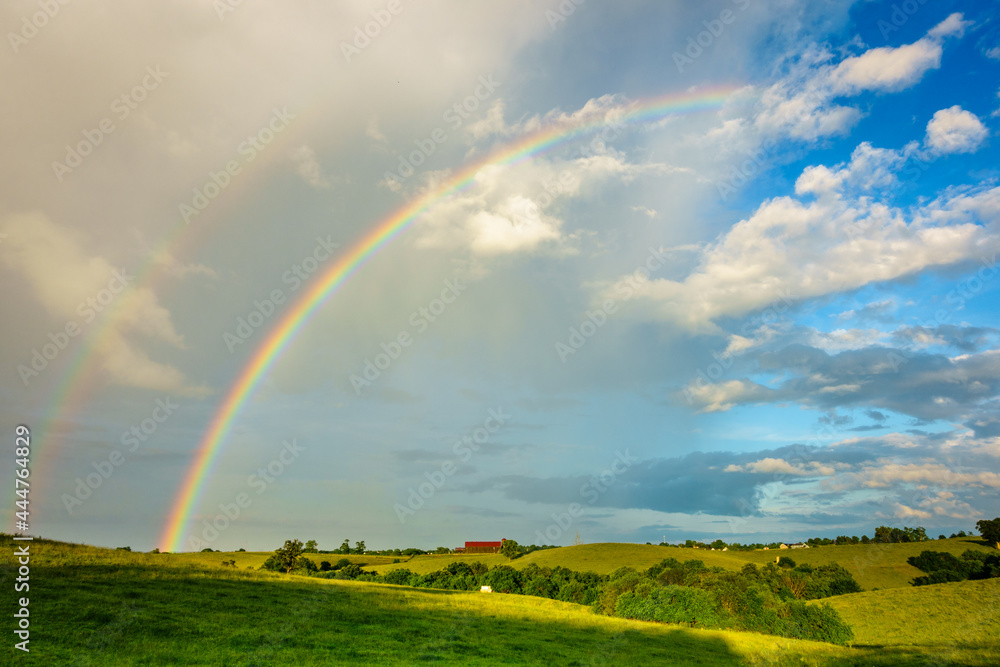 Rainbow over farmland in Central Kentucly Rainbow over farmland in Central Kentucly