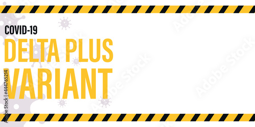 Coronavirus delta plus variant background. White background.
