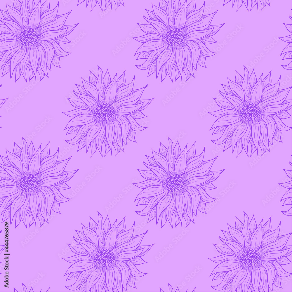 Gerbera daisy floral seamless pattern