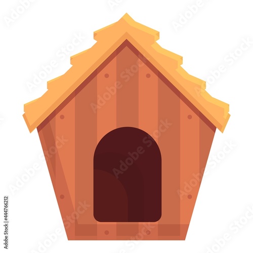 Board dog kennel icon cartoon vector. Puppy pet house. Cute animal home