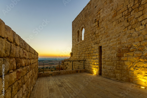 Sunset view from the fortress towards Gush Dan, Migdal Tsedek photo