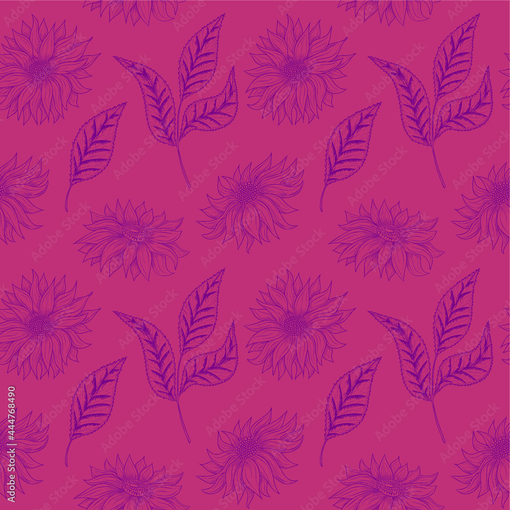 Gerbera daisy floral seamless pattern Gerbera daisy floral seamless pattern