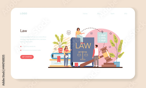 Professional lawyer web banner or landing page. Punishment