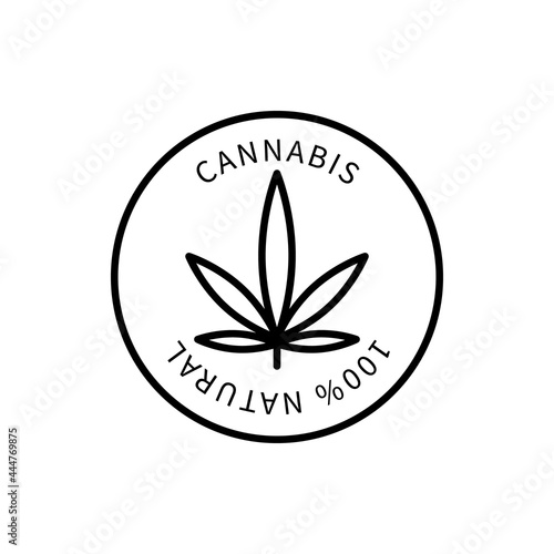 Line Icon Cannabis In A Simple Style. Vector sign in a simple style isolated on a white background. Original size 64x64 pixels.