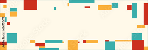 Vector illustration background of retro and colorful ragged cubes. copy space, graphic, abstract, web header, banner