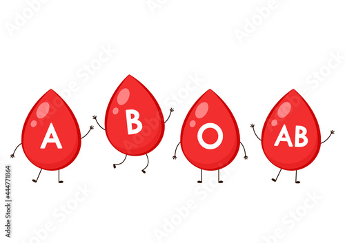 Blood character design. Blood type or blood group vector illustration.