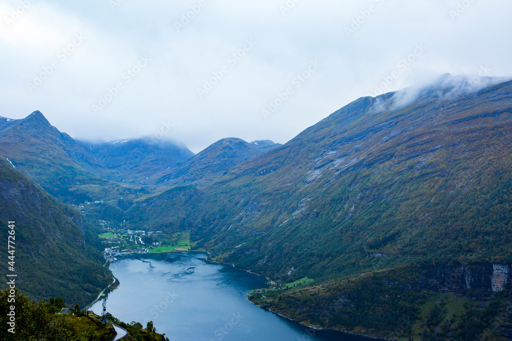 Autumn landscape in Geiranger, South of Norway