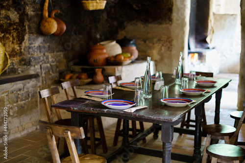 old dining room in hacienda Coconuco, Cauca, Colombia