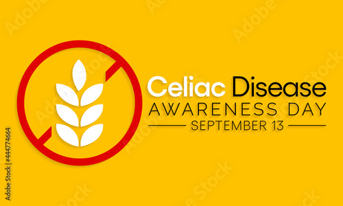 National Celiac Disease awareness day is observed every year on September 13, it is an immune reaction to eating gluten, a protein found in wheat, barley and rye. Vector illustration