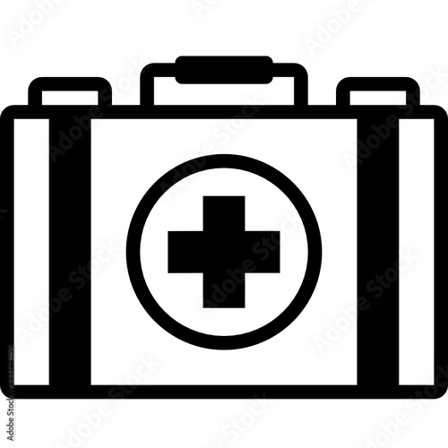 first aid kit solid line icon