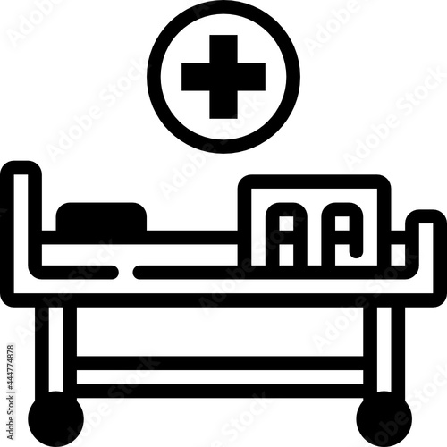 hospital bed solid line icon