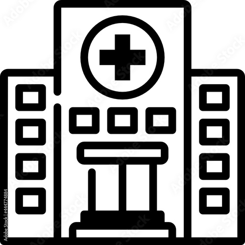 hospital solid line icon