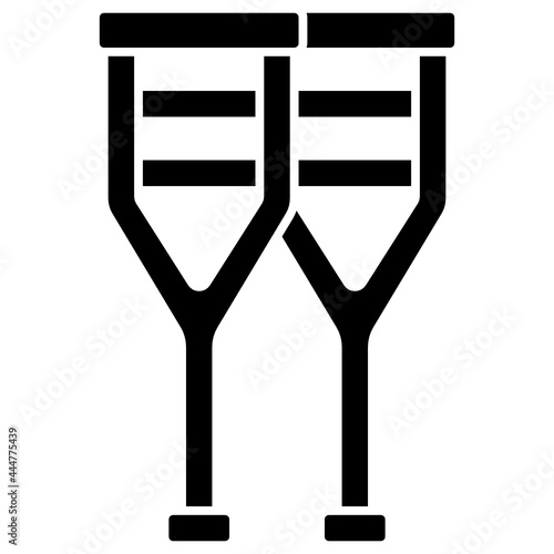 crutches solid icon