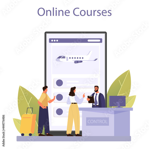 Customs officer online service or platform. Passport control at the airport