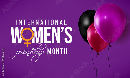 International Women's friendship month is observed every year in September to promote special friendship among women. Vector illustration