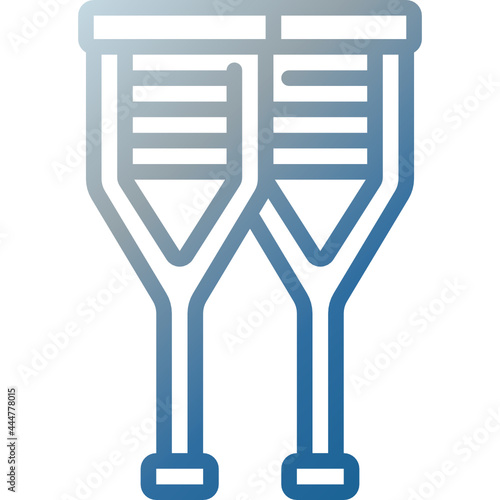 crutches gradient icon