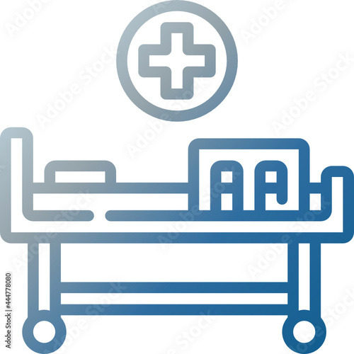 hospital bed gradient icon