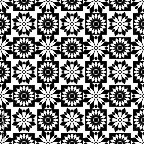 Monochrome pattern. Seamless texture. Modern geometric background with regular shapes...
