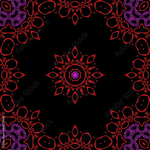 Indian red and pink floral pattern design.