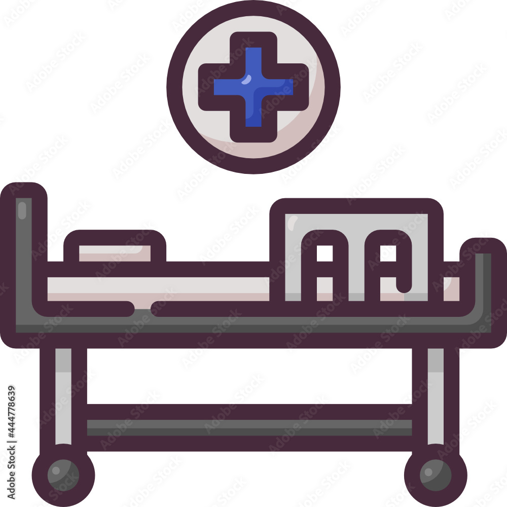 Fototapeta premium hospital bed line icon