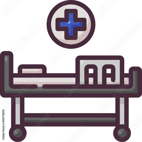hospital bed line icon