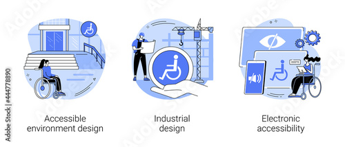 Barrier-free environment abstract concept vector illustrations.