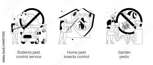 House and garden protection abstract concept vector illustrations.