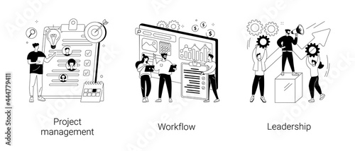 Business management abstract concept vector illustrations.