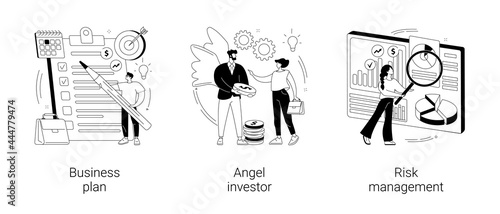 Startup development abstract concept vector illustrations.