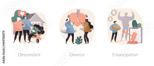 Family roles abstract concept vector illustrations.