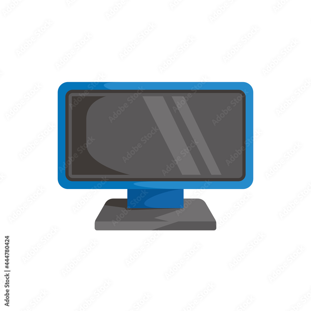 Flat television with shadow detail blue colored flat design art vector Flat television with shadow detail blue colored flat design art vector