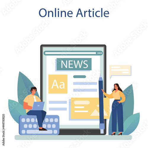 Press release online service or platform. Mass media publishing